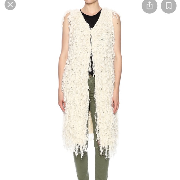 Renee C. Jackets & Blazers - 🆕 Reneec Long Fuzzy Knit Sweater Vest-S/M